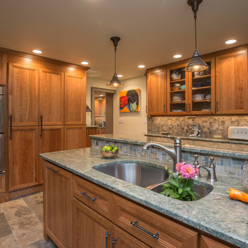 Warm Natural-Wood Kitchen Remodel | Rich Timber Cabinets & Stone Counters