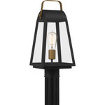 Quoizel - Quoizel OLY9008EK 1-Light Outdoor Post Mount, O'Leary - Embrace transitional design with the O'Leary family of outdoor wall lanterns. With an Earth Black frame, mixed metal details and clear glass panels - these durable lanterns embody elements of industrial style. As a part of our Coastal Armour collection, these lanterns are guaranteed to last. Choose from hanging, wall, or post lanterns to upgrade your home's exterior today.