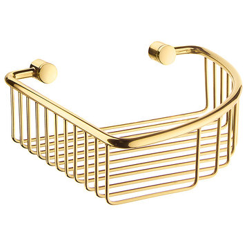 Villa Corner Soap Basket Polished Brass