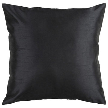 Solid Luxe by Surya Pillow Cover, Black, 18' x 18'