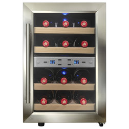 Contemporary Beer And Wine Refrigerators 12-Bottle Dual-Zone Thermoelectric Wine Cooler