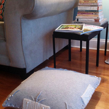 Cashmere Pet Bed Accented with Petite Baroque Pearls and Embroidery