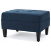GDF Studio Bridger Fabric Sectional Couch With Ottoman, Deep Blue