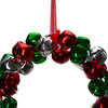 9" Red  Green  and Silver Jingle Bell Christmas Wreath