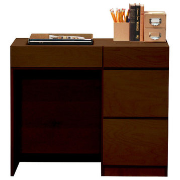 Mid Century Desk, 16x36x30, Birch Wood, Natural Teak