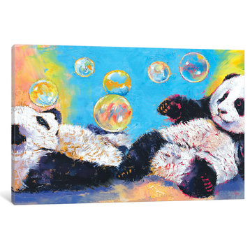 "Panda Bubbles" by Michael Creese, Canvas Print, 18x12"