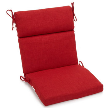 19"x40" Spun Polyester Outdoor Squared Seat/Back Chair Cushion, Papprika