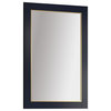 24"x36" Blue Mirror With Gold Metal Trim