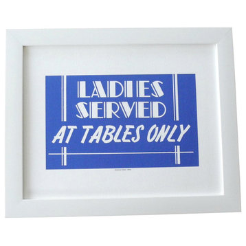 "Ladies Served at Tables Only" Vintage-Style Diner Print