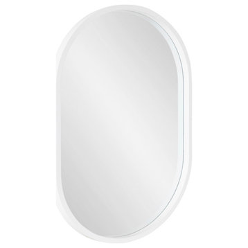 Travis Capsule Framed Wall Mirror, White 20x30