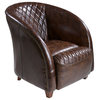 GDF Studio Michele Brown Top Grain Leather Club Chair