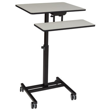 NPS Sit+Stand Student's Desk, Grey Nebula - Black