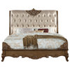 Acme Queen Bed With Champagne Pu And Antique Gold 23790Q