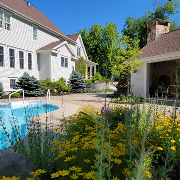 Back Yard Landscape Transformation with Incredible Water Feature