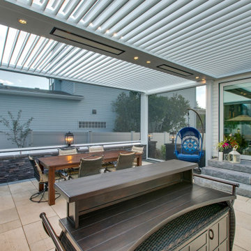 South Calgary StruXure Adjustable White Pergola Enclosed with Phantom Screens
