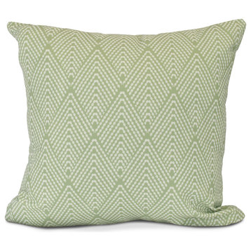 Lifeflor, Geometric Print Outdoor Pillow,Green,20  x 20 inch