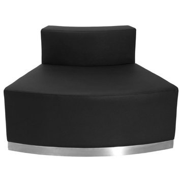 Flash Furniture Hercules Alon Leather Convex Armless Chair in Black