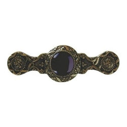 Inviting Home Inc. - Victorian Pull, Bright Brass With Onyx - Cabinet And Drawer Handle Pulls