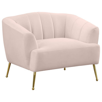 Tori Velvet Upholstered Chair, Pink