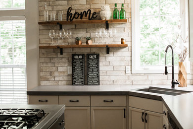 Inspiration for a rustic kitchen remodel in Charlotte