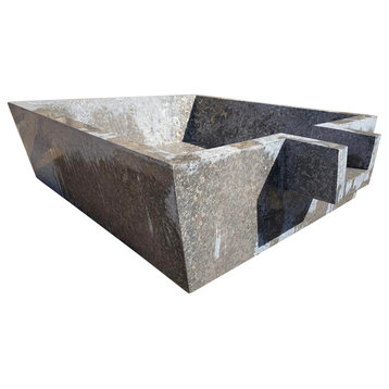 Spillover Water Feature, Honed Square Gray, 29"x32"x12"