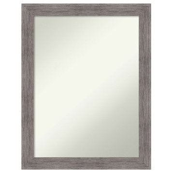 Pinstripe Plank Grey Narrow Non-Beveled Bathroom Wall Mirror - 21.5 x 27.5 in.