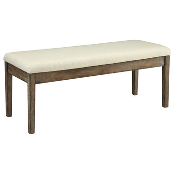 Acme Claudia Bench, Beige Linen and Salvage Brown
