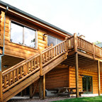 Hand hewn log siding