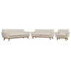 Beige Engage Sofa Loveseat and Armchair Set of 3