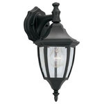 Designers Fountain - Designers Fountain 1 Light Outdoor Wall, Black - Back plate dimensions: 4 1/2"W x 5 3/4"H1 Light Outdoor Wall Black *UL Approved: YES Energy Star Qualified: n/a ADA Certified: n/a  *Number of Lights: 1-*Wattage:100w Medium Base bulb(s) *Bulb Included:No *Bulb Type:Medium Base *Finish Type:Black