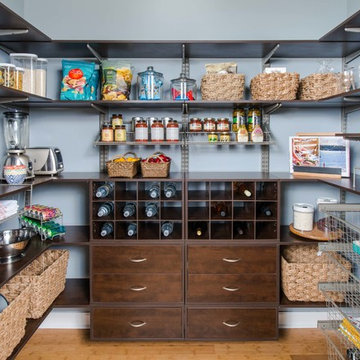 Pantry Shelving Organization | Organized Living freedomRail in Chocolate Pear