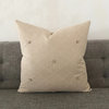 20"x20" Beige Linen Button Tufted Luxury Woven Decorative Pillow Cover