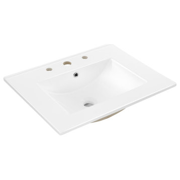 Ceramic Single Sink Basin Vanity Top, Compatible with VAN1001, VAN1005 & VAN1009