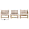 Bamboo Indoor/Outdoor Sofa With Plaid Cushions, 3-Piece Set