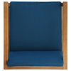 GDF Studio Blake Outdoor Acacia Wood Club Chairs, Set of 2, Teak Finish/Dark Teal