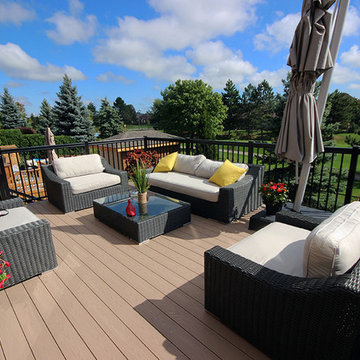A 2 level low maintenance deck by Hickory Dickory Decks.