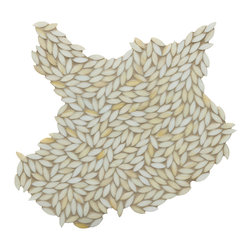 Foliage Coltrane Cream Glass Mosaic - Mosaic Tile