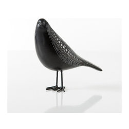 Debossed Dotted Standing Bird &ndash; Black - Home Decor