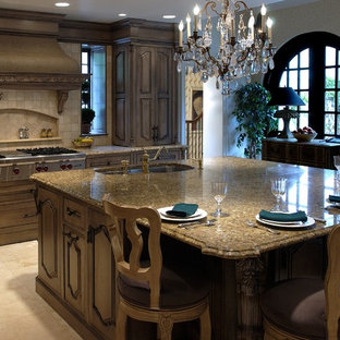 75 Beautiful Kitchen With Raised Panel Cabinets And Glass