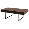 GDF Studio Oladrin Black Sonoma Oack Laminated Hardwood Coffee Table