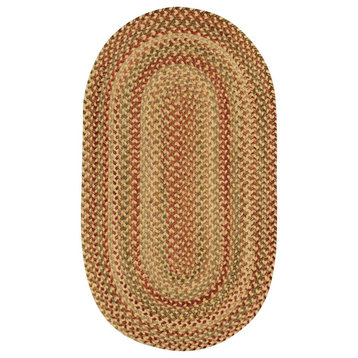 Capel Manchester Gold Hues 0048_100 Braided Rugs - 7' X 9' Oval