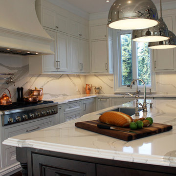 Face framed, solid wood painted kitchen remodeling. Thornhill 2019