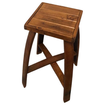 Stave Stool With Wood Top, Caramel, 24"