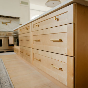 Transitional Kitchen with Custom Arched Coffee Bar
