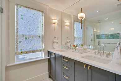Example of a trendy bathroom design in Calgary