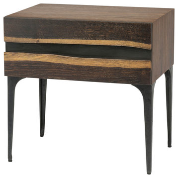 Prana Seared Wood Side Table, HGSR614