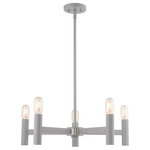 Livex Lighting - Livex Lighting Copenhagen, 5 Light Chandelier, Nordic Gray Finish - Exposed bulb sockets are fixed over black with bruCopenhagen 5 Light C Nordic GrayUL: Suitable for damp locations Energy Star Qualified: n/a ADA Certified: n/a  *Number of Lights: 5-*Wattage:60w Medium Base bulb(s) *Bulb Included:No *Bulb Type:Medium Base *Finish Type:Nordic Gray