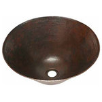 SoLuna - 16" Espeso Pirucho Copper Vessel Sink, Dark Smoke - Copper is naturally antibacterial!  The 16" Espeso Pirucho Copper Vessel Sink by SoLuna is conical in shape. All of the SoLuna sinks are handcrafted using only lead-free, hand-hammered copper by 3rd generation coppersmiths. Four distinct copper finishes are available: Café Natural, Dark Smoke, Rio Grande, Matte Copper and our NEW Polished Copper!