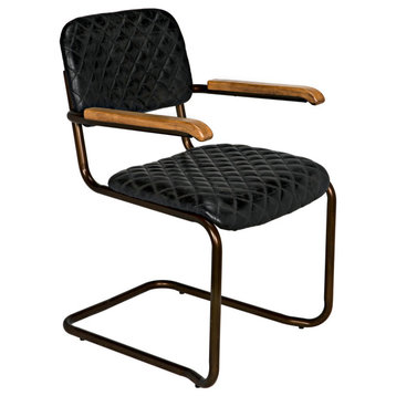 Arm Chair, Vintage Black Leather