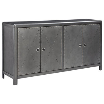 Bowery Hill Modern Engineered Wood Cabinet in Antique Gunmetal Gray